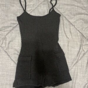 Charlotte Russe Charcoal Ribbed Knit Top